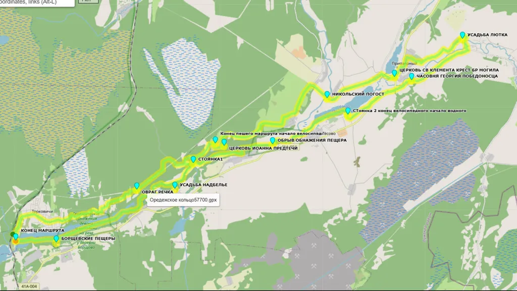 Предполагаемый туристический маршрут Оредежское кольцо